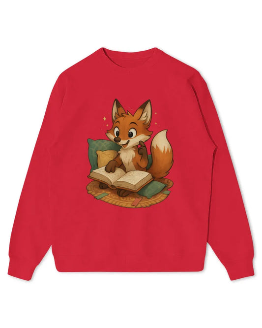 Cute Fox Reading Book Graphic Kids Sweatshirt for Boys & Girls