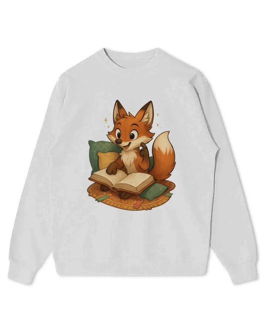 Cute Fox Reading Book Graphic Kids Sweatshirt for Boys & Girls