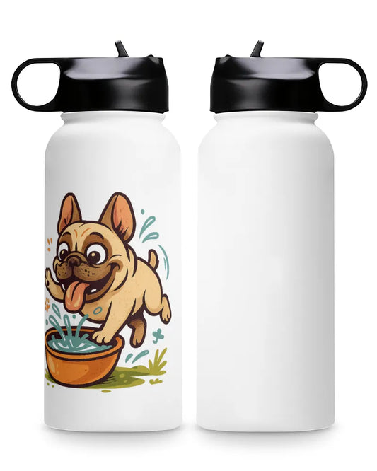 French Bulldog Graphic Stainless Steel Water Bottle BPA-Free