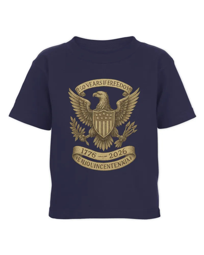 1776–2026 Patriotic Eagle Crest Toddler Cotton Jersey Tee