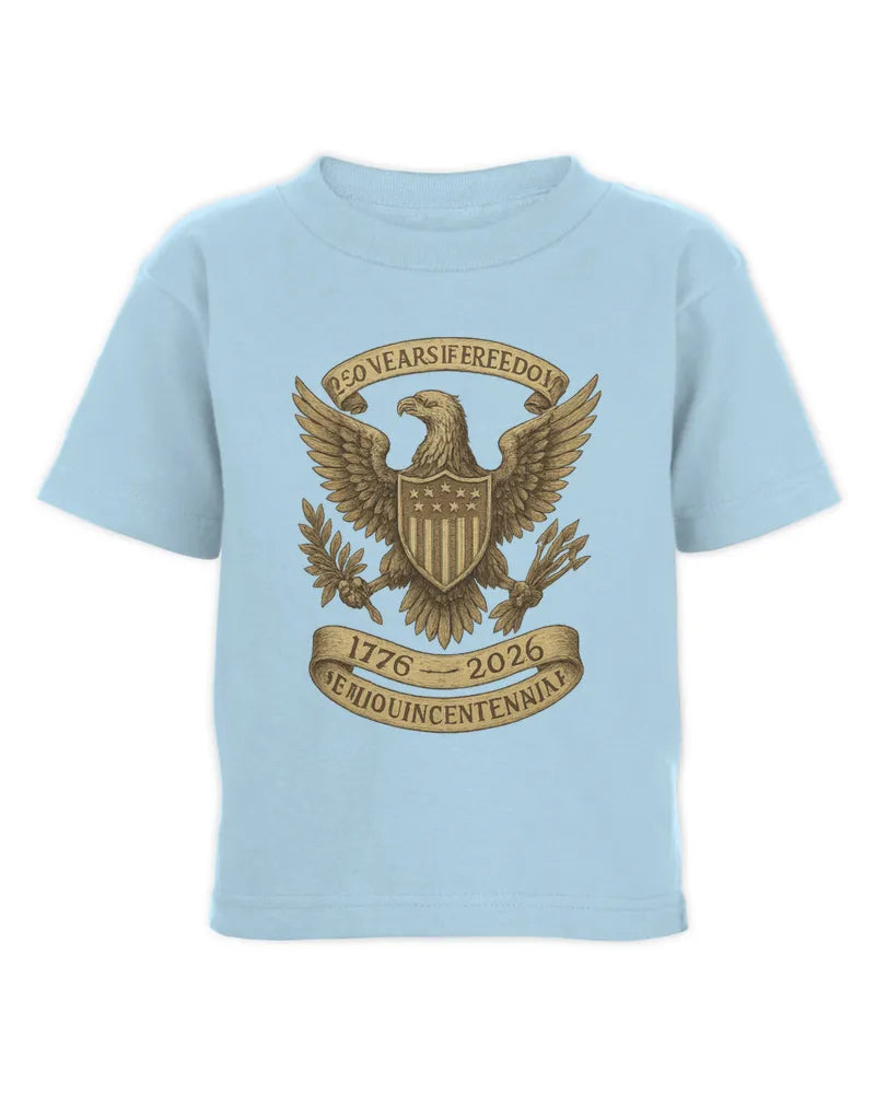 1776–2026 Patriotic Eagle Crest Toddler Cotton Jersey Tee