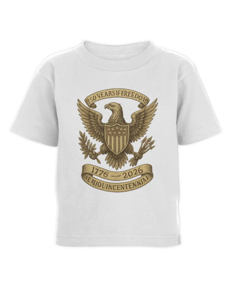1776–2026 Patriotic Eagle Crest Toddler Cotton Jersey Tee