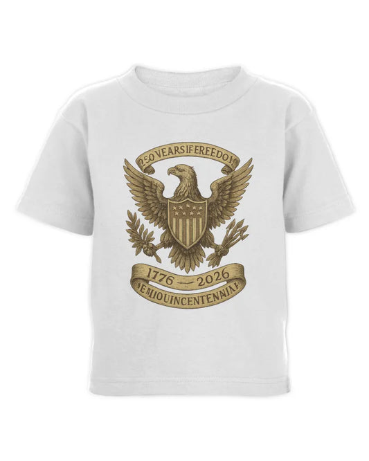1776–2026 Patriotic Eagle Crest Toddler Cotton Jersey Tee