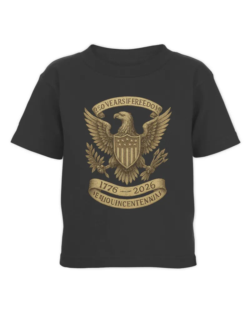 1776–2026 Patriotic Eagle Crest Toddler Cotton Jersey Tee