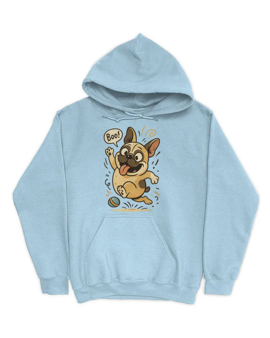 Funny French Bulldog Playing Graphic Unisex Pullover Hoodie