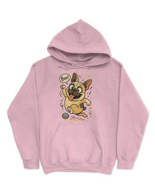Funny French Bulldog Playing Graphic Unisex Pullover Hoodie